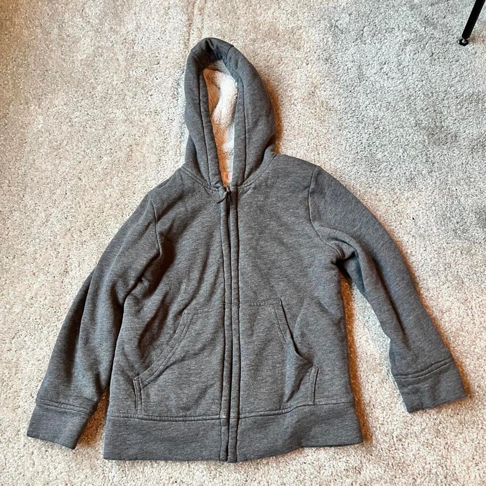wonder nation grey fleece zip up jacket